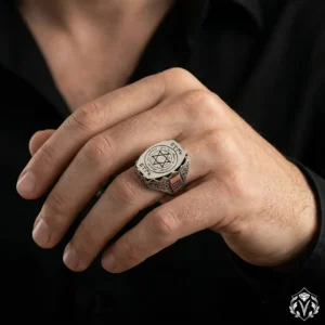 Süleyman Mührü Türk Yazılı Gümüş Yüzük