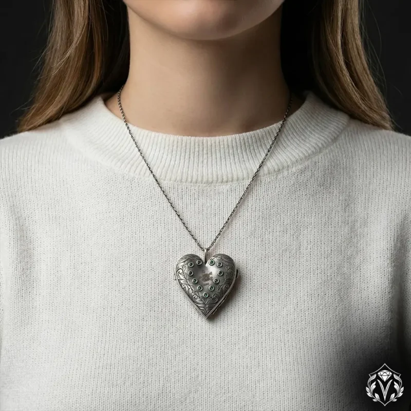 4 Kalpli Dualı Gümüş Madalyon Kolye