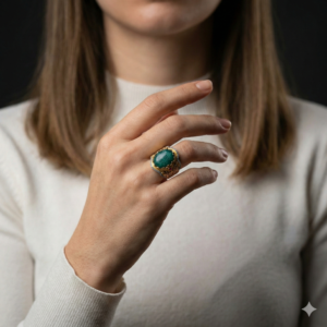 Süleyman Mührü Gold Kaplama Gümüş Yüzük