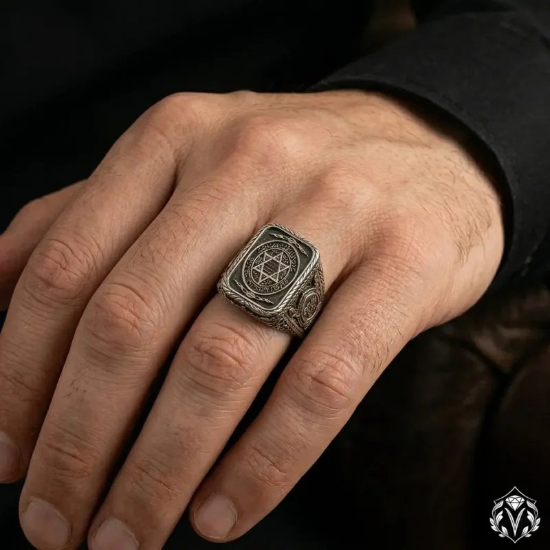 Mühr-ü Süleyman Gümüş Yüzük Modeli