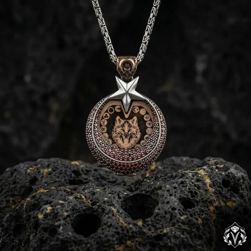 Gökbörü Mirası 16 Türk Devleti Gümüş Kolye Modeli