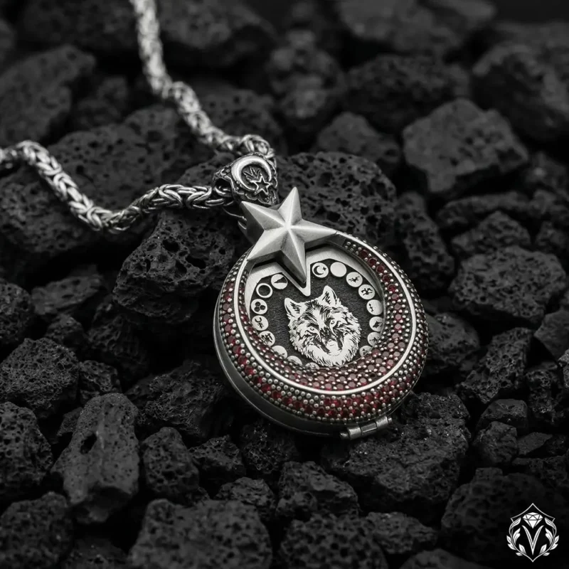 Gökbörü Mirası 16 Türk Devleti Gümüş Kolye Modeli