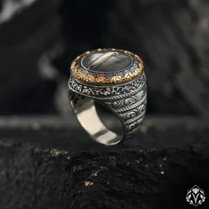 Elif Harfli Kişiye Özel Arapça İsimli Gümüş Bileklik ve Yüzük Seti