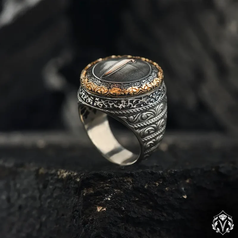 Elif Harfli Kişiye Özel Arapça İsimli Gümüş Bileklik ve Yüzük Seti