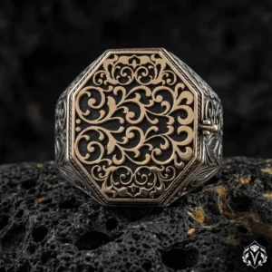 1 Kapaklı Koruma Dualı Gümüş Yüzük Modeli