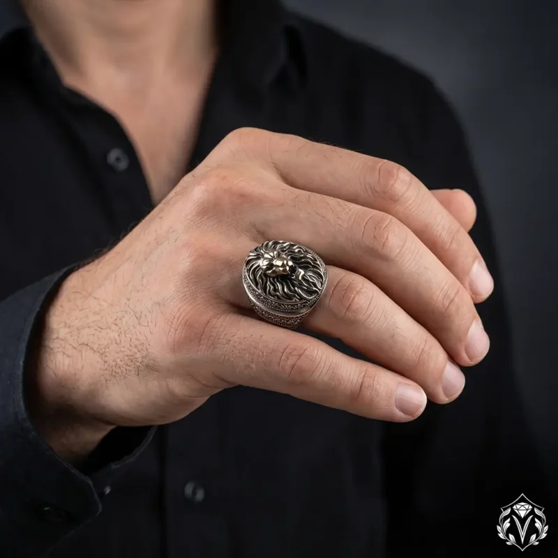 2 Aslan Gümüş Yüzük Modeli