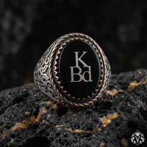 Kişiye Özel Harf İşlemeli Gümüş Yüzük Modeli