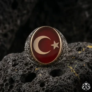 1 Ayyıldız Gümüş Yüzük Modeli