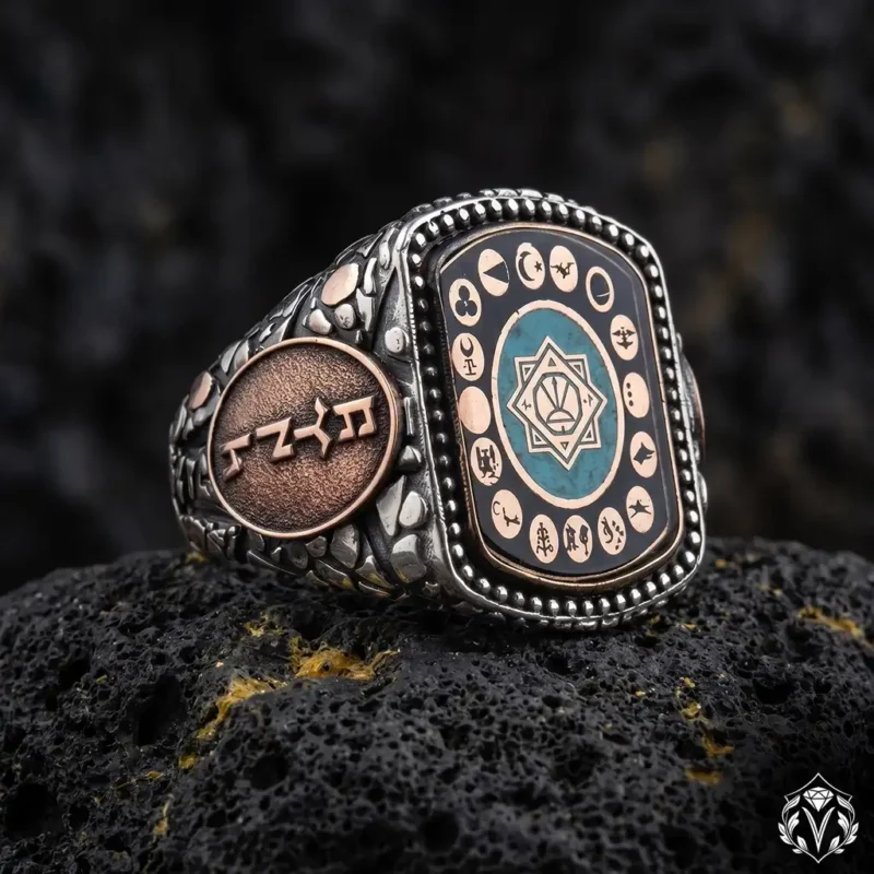 2 16 Türk Devleti Oğuz Kağan Mührü Gümüş Erkek Yüzük