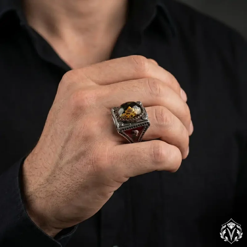2 3D Ayasofya Oymalı Gümüş Yüzük Modeli