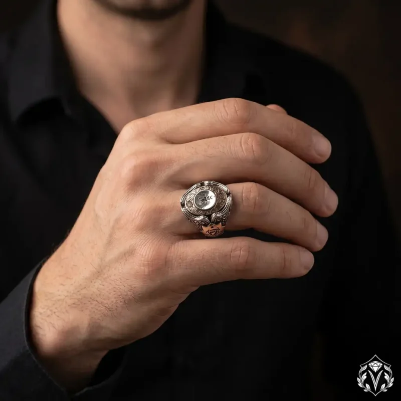 1 Selçuklu Kartalı Teşkilat-ı Mahsusa Gümüş Yüzük Modeli