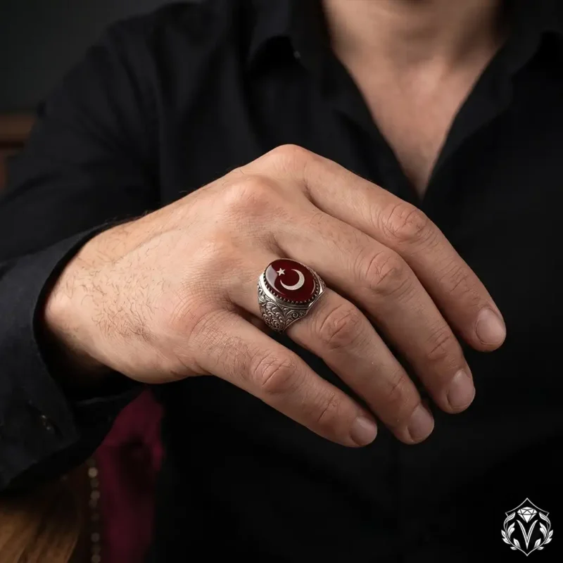 1 Ay Yıldızlı Gümüş Yüzük