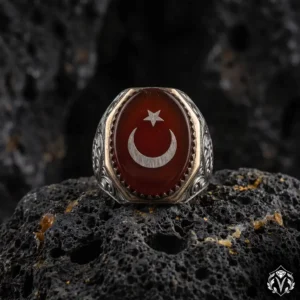 2 Ay Yıldızlı Gümüş Yüzük