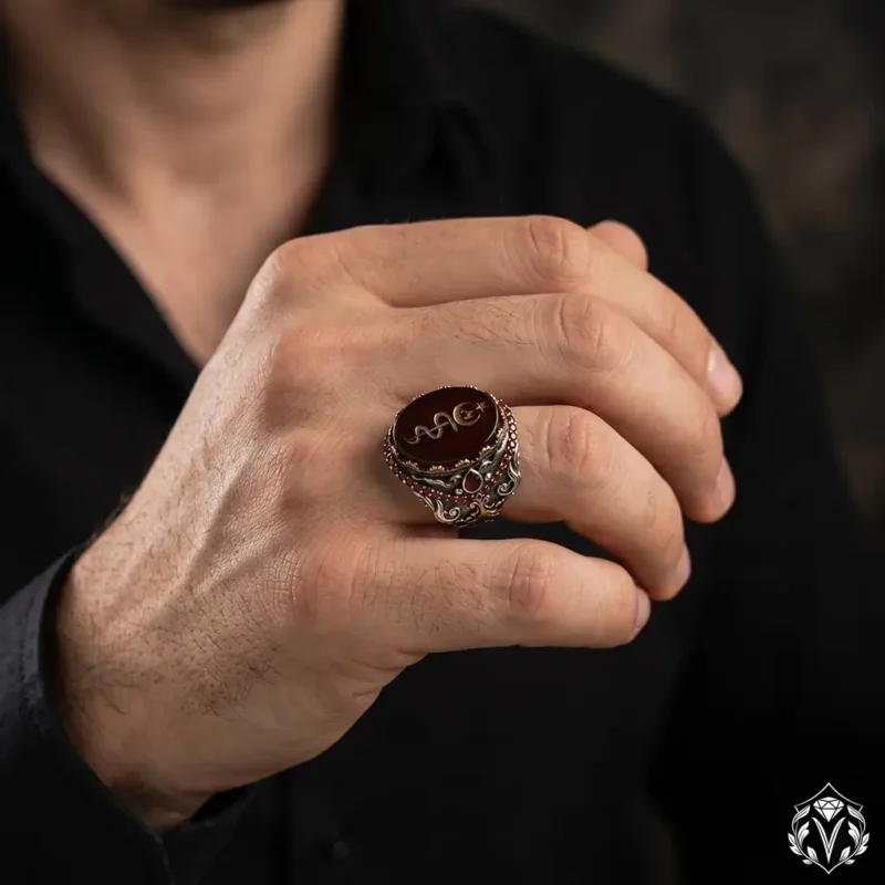 3 Kişiye Özel Veteriner Logolu Gümüş Yüzük Modeli