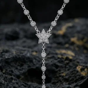 Yıldız Figürlü Lariat Gümüş Kolye