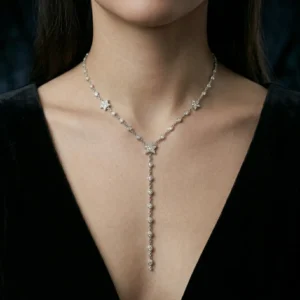 Yıldız Figürlü Lariat Gümüş Kolye