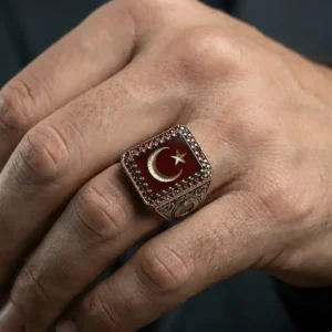 vega (1) Akik Ayyıldız Gümüş Yüzük Modeli