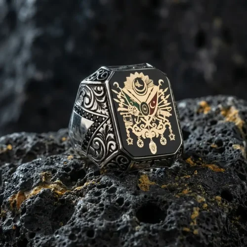 Mineli Devlet Arması Gümüş Yüzük