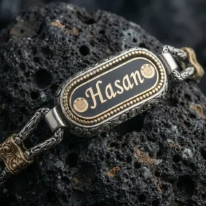 Kişiye Özel Kral Zincir Gümüş Bileklik Modeli