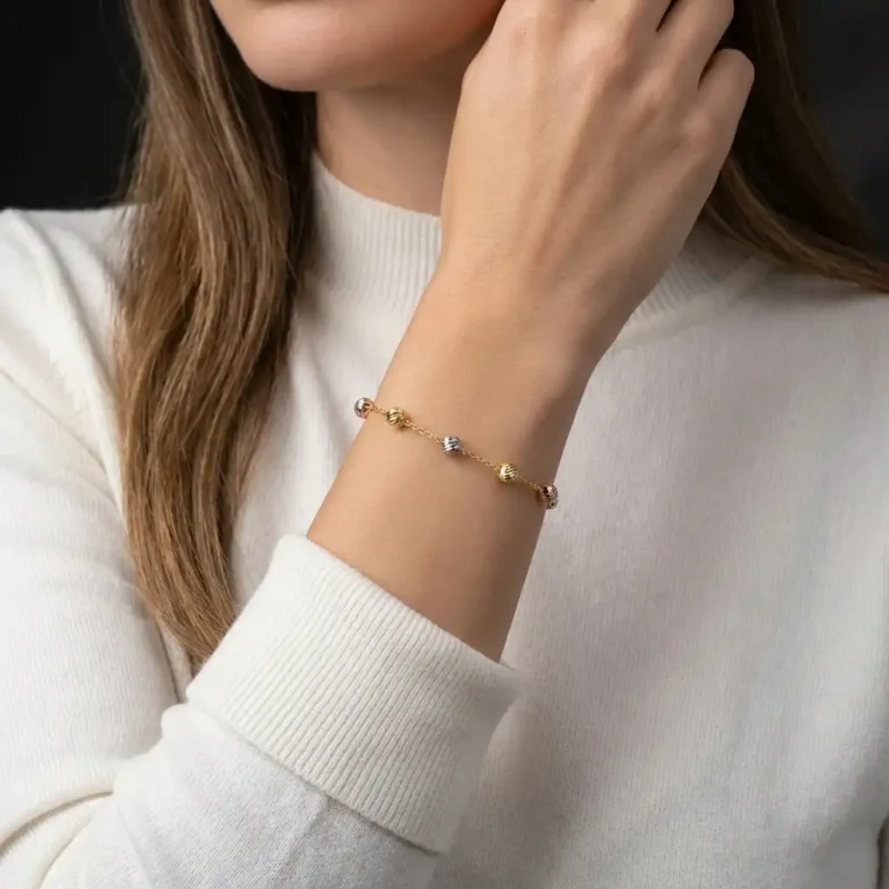 Gold Dorika Kadın Gümüş Bileklik Modeli