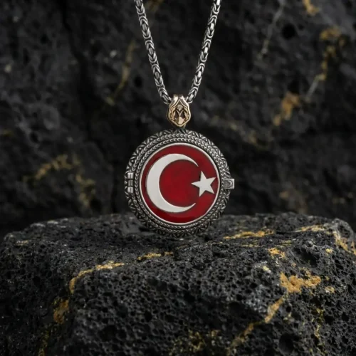 Ayyıldız Kapaklı Gümüş Madalyon 