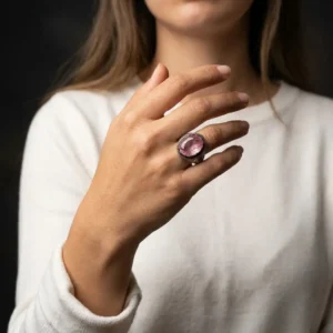 ga1s (2) Pembe Paraiba Taşlı Gümüş Yüzük Modeli